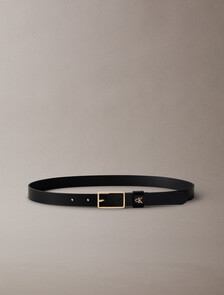 Full Grain Leather Logo Belt, BLACK / ANTIQUE LIGHT GOLD, hi-res
