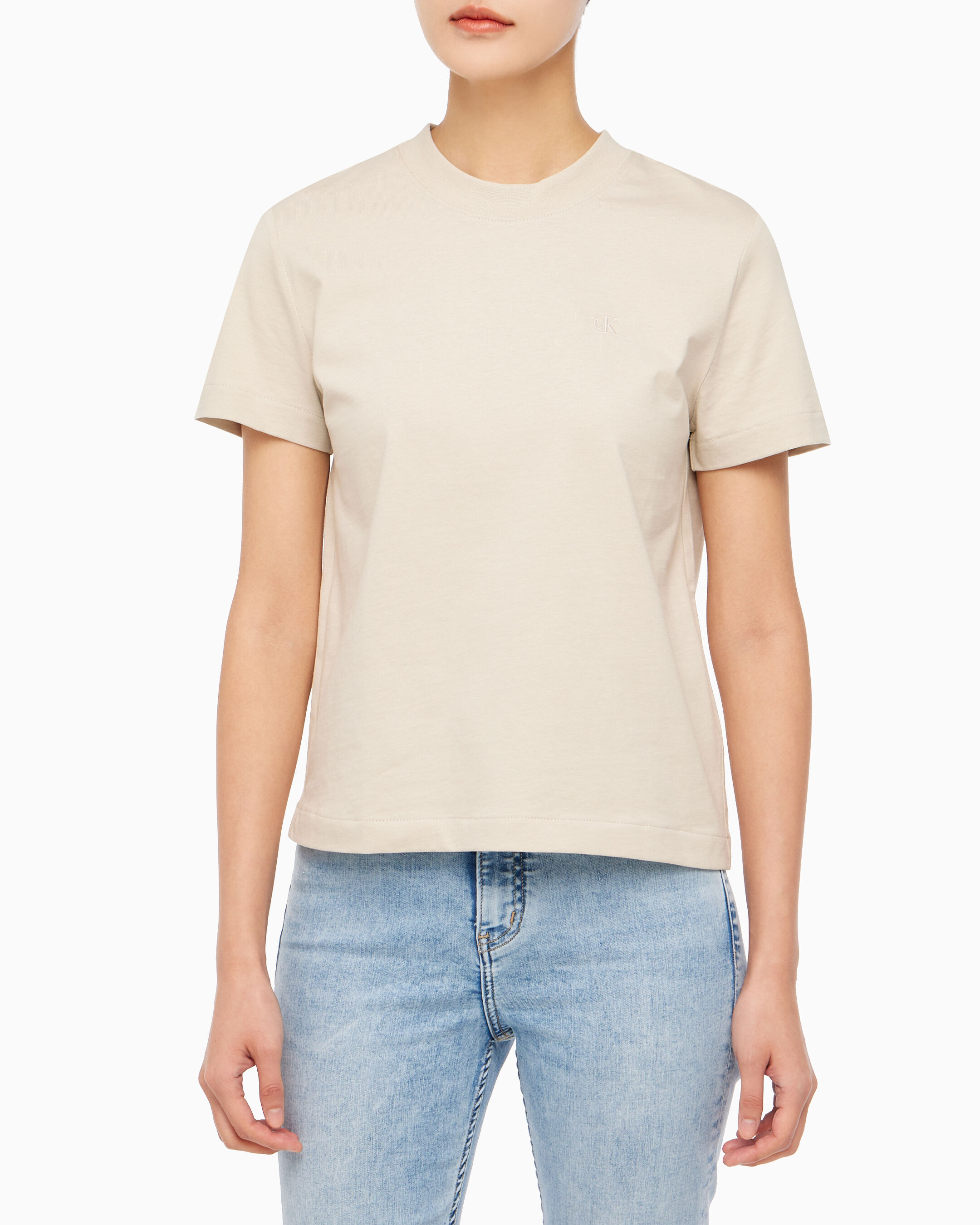 여성 릴렉스핏 아카이브 로고 크루넥 반팔 티셔츠