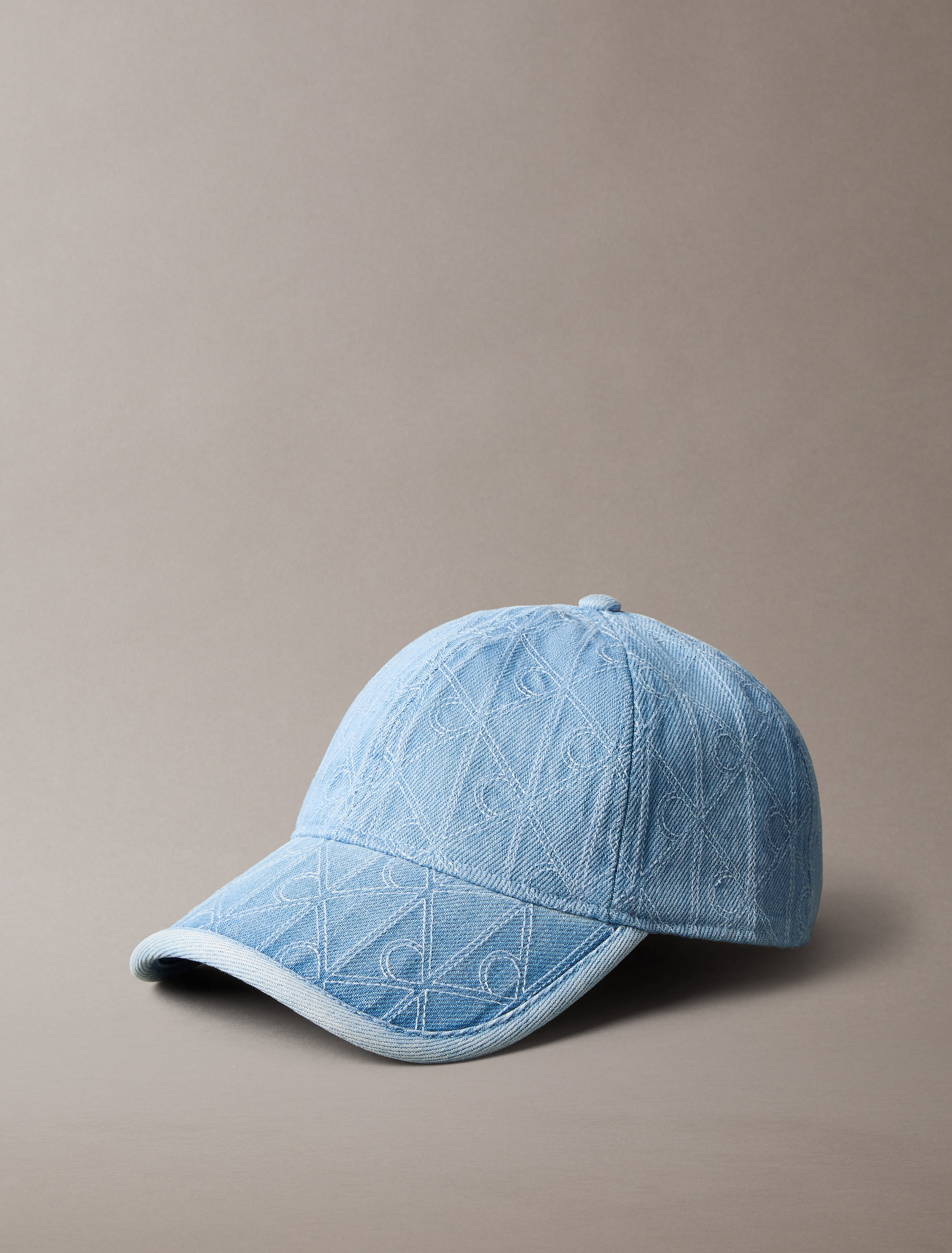Monogram Quilted Denim Baseball Cap | blue | Calvin Klein