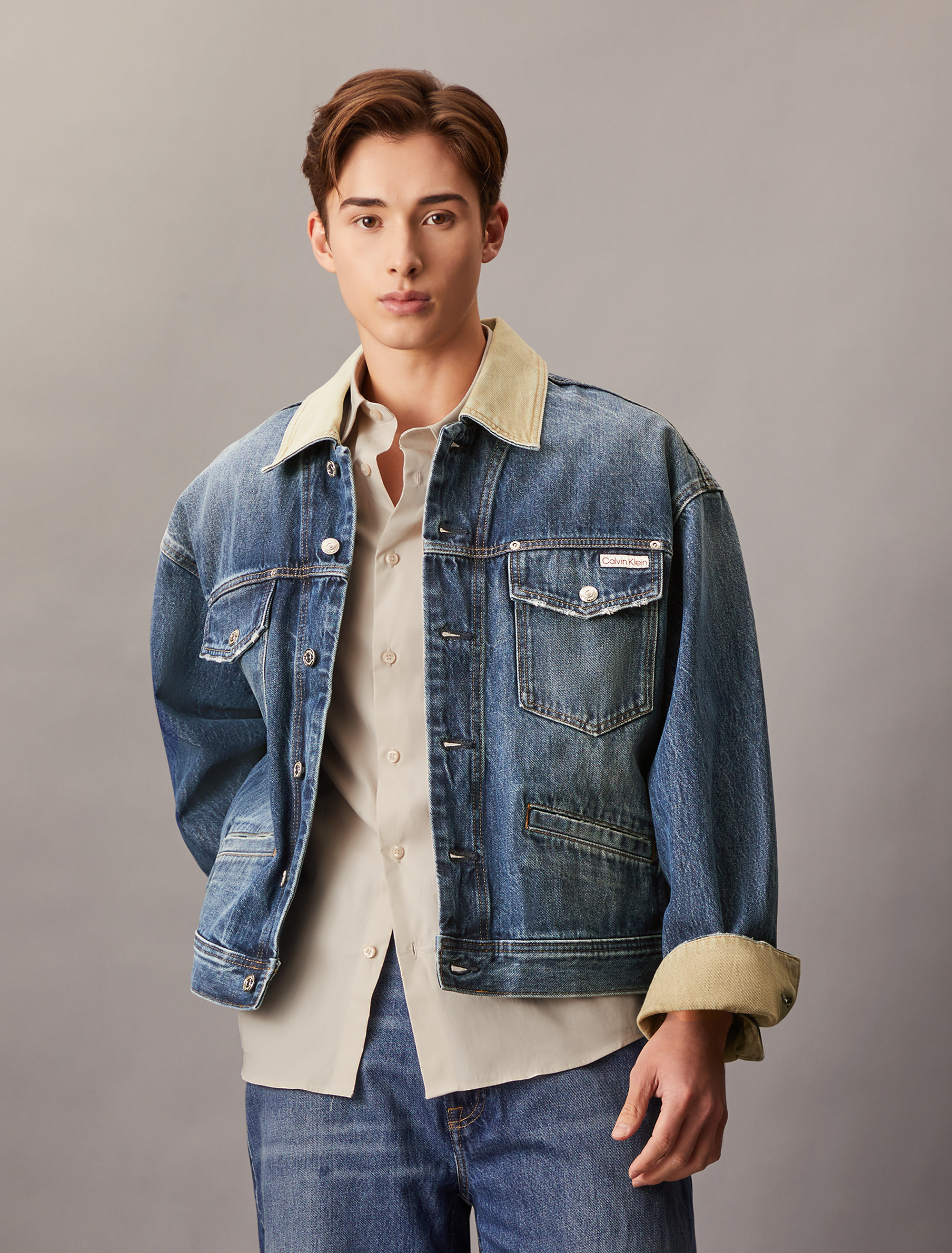 【CK JEAN】80S ICON DARK BLUE DENIM JACKET 4RB990G RG8 80s Icon Denim Trucker Jacket | blue | Calvin Klein Hong Kong